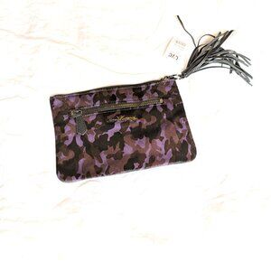 Aimee Kestenberg RFID Leather Pouch with Tassel-Florence "CAMO CALF HAIR" NWT